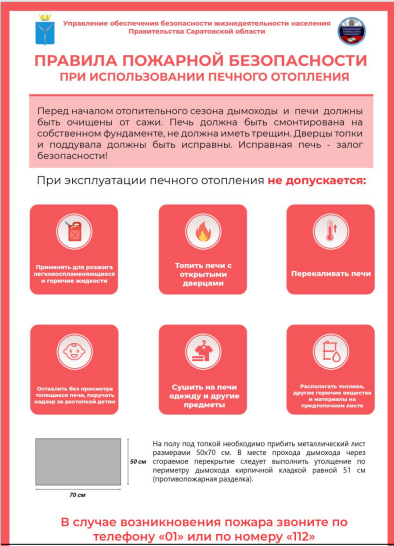 О соблюдении правил пожарной безопасности в отопительный сезон.